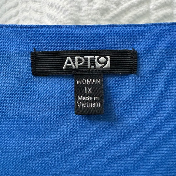 Apt 9 Blue Teal Paisley Print Square Neck Short Sleeve Blouse Top Women Size 1X - Picture 2 of 5